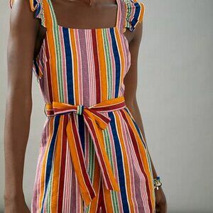 Farm Rio Reyes striped romper with removable belt - Size S